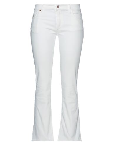 Avantgar Denim By European Culture Woman Pants White Size 31 Cotton, Polyester, Rubber