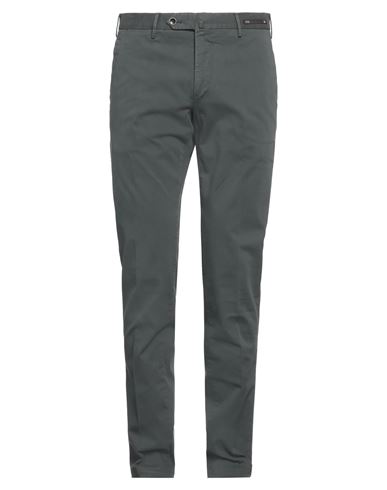 Pt Torino Man Pants Dark Green Size 38 Cotton, Elastane In Green