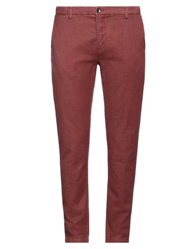 Yan Simmon Man Pants Brick Red Size 38 Cotton, Polyester, Viscose, Elastane