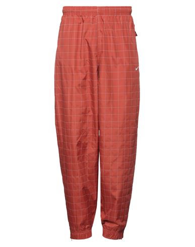 Nike Man Pants Rust Size L Polyester, Nylon In Red