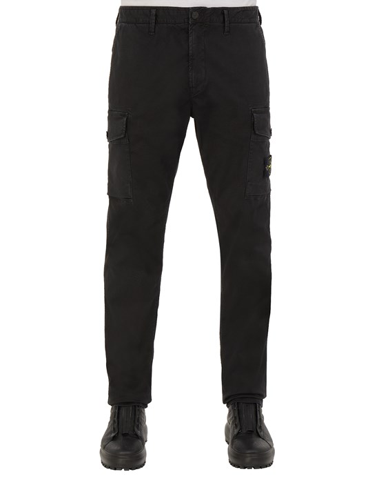 318L1 STRETCH BROKEN TWILL COTTON_'OLD' EFFECT_SLIM FIT TROUSERS Stone ...