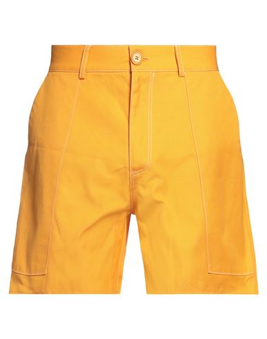 Gcds Man Shorts & Bermuda Shorts Orange Size L Cotton, Polyester