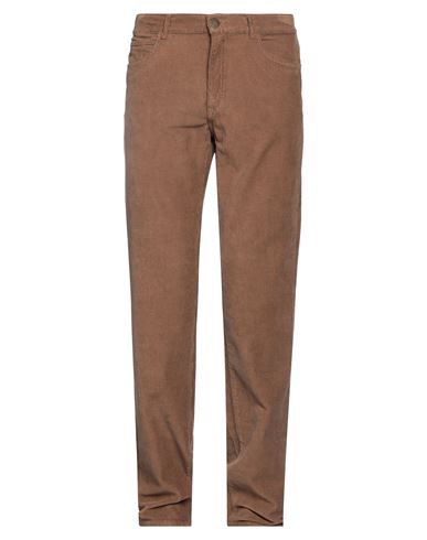 Trussardi Jeans Man Pants Camel Size 44 Cotton, Elastane In Beige
