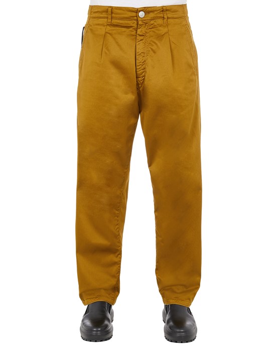 TROUSERS Herr 30108 COTTON SATIN, GARMENT DYED_CHAPTER 2 Front STONE ISLAND SHADOW PROJECT