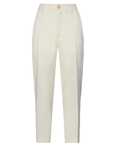 High Woman Pants Ivory Size 10 Virgin Wool In White