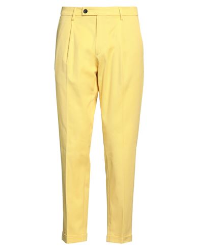 Michael Coal Man Pants Yellow Size 35 Cotton, Linen, Elastane