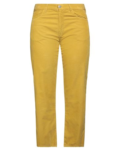 Massimo Alba Woman Cropped Pants Mustard Size 29 Cotton In Yellow