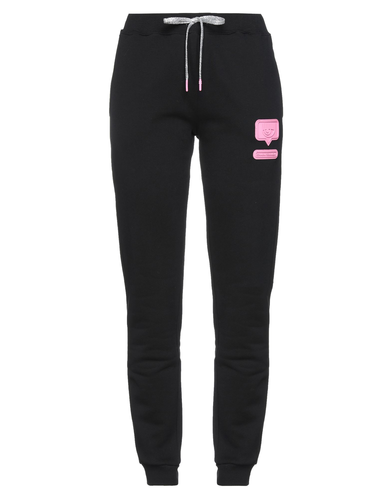 Chiara Ferragni Black Joggers Eyelike Polyester Pants In Black