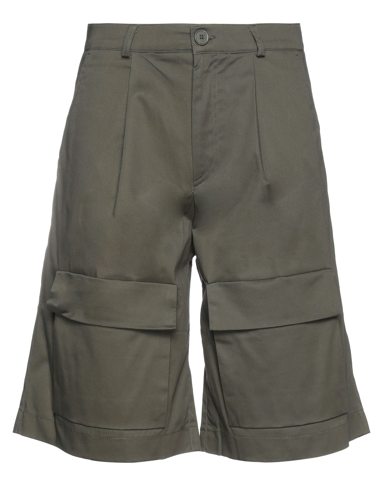Family First Milano Man Shorts & Bermuda Shorts Military Green Size 28 Cotton