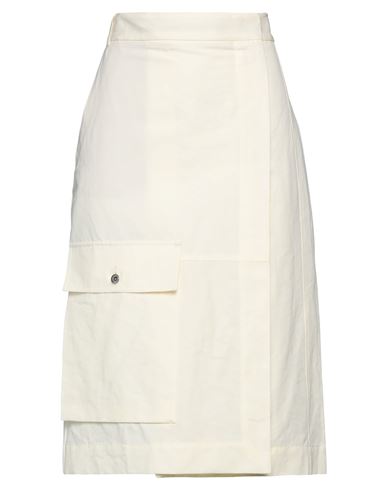 Rochas Woman Midi Skirt Cream Size 2 Cotton, Linen In White