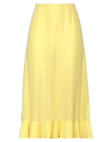 Rochas Woman Midi Skirt Yellow Size 4 Silk