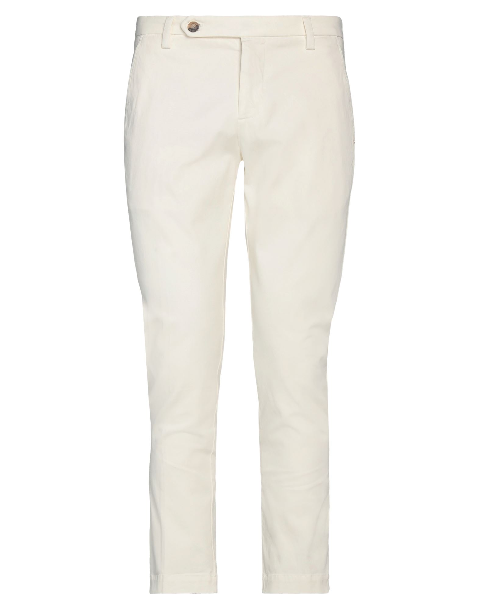 Shop Entre Amis Man Pants Ivory Size 40 Cotton, Elastane In White