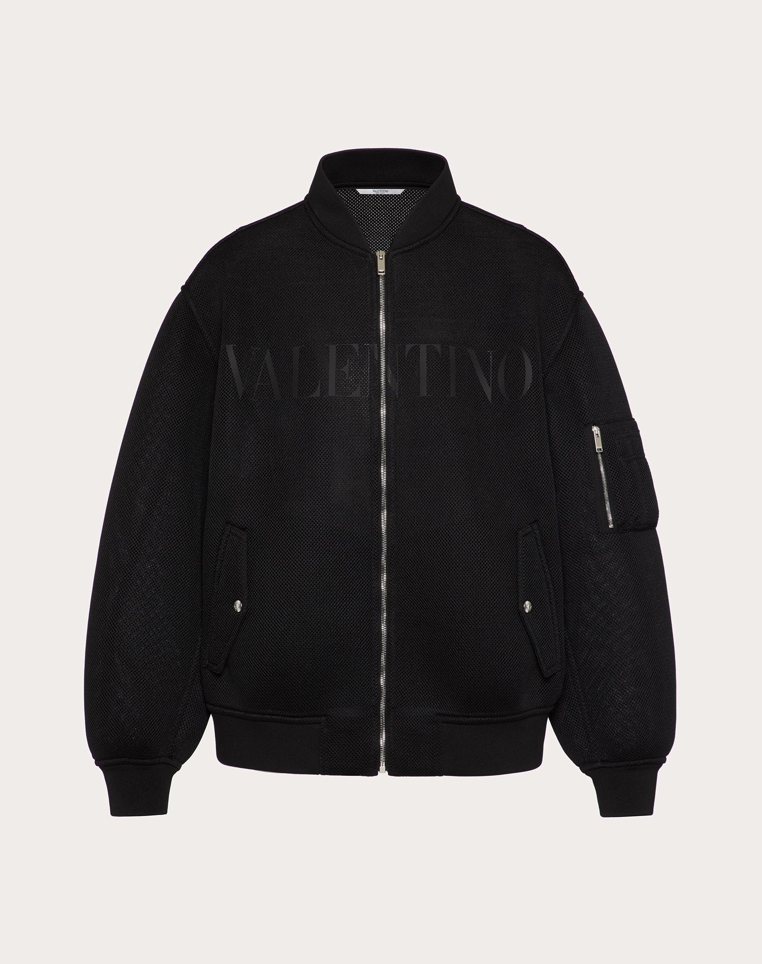 VALENTINO VALENTINO UOMO MESH BOMBER WITH VALENTINO PRINT