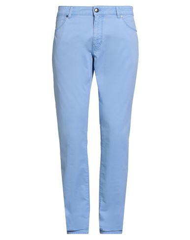 Pt Torino Man Pants Light Blue Size 36 Cotton, Elastane In Blue