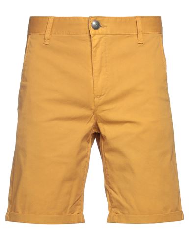 Heritage Man Shorts & Bermuda Shorts Ocher Size 28 Cotton, Elastane In Yellow