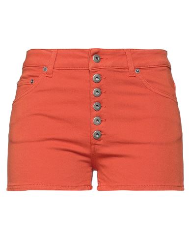 Dondup Woman Shorts & Bermuda Shorts Orange Size 28 Cotton, Elastomultiester, Elastane