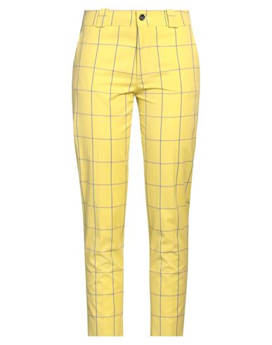 Berwich Woman Pants Yellow Size 4 Cotton, Elastane