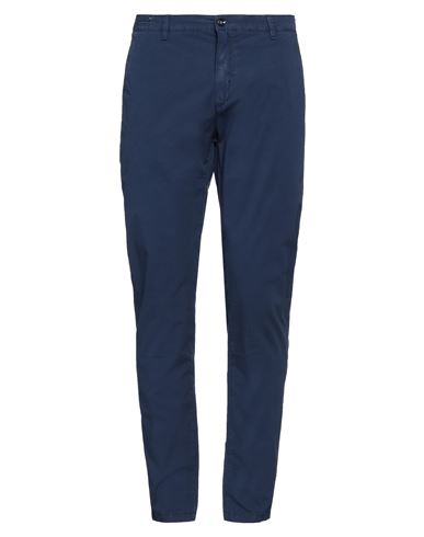 Shop Yan Simmon Man Pants Navy Blue Size 38 Cotton, Elastane