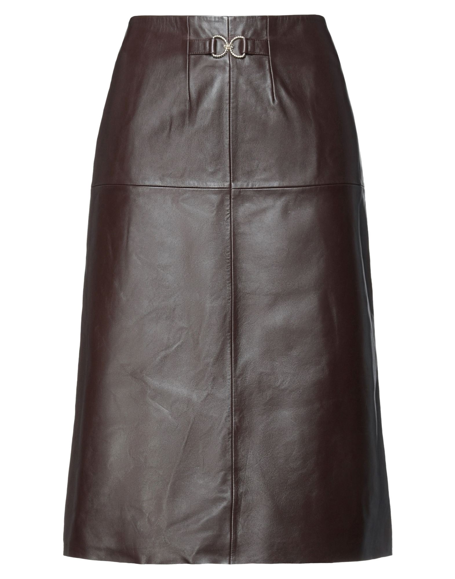 sandro brown leather skirt