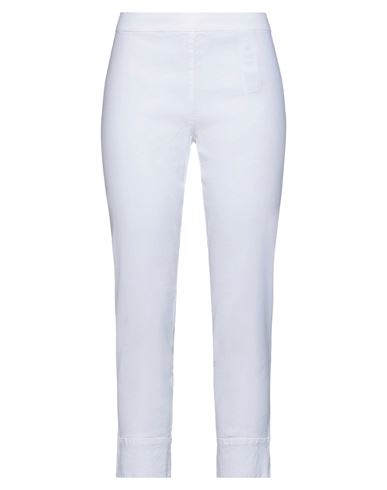 120% Lino Woman Pants Off White Size 6 Linen, Cotton, Elastane