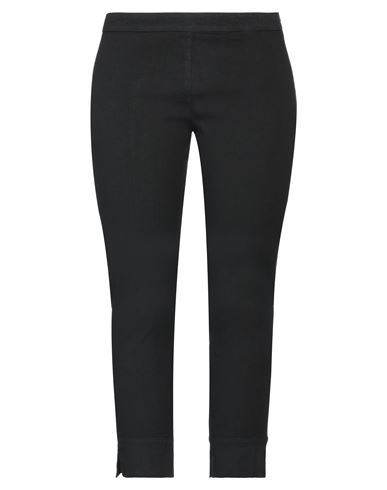 120% Lino Woman Pants Black Size 14 Linen, Cotton, Elastane