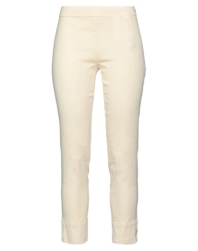 120% Lino Woman Pants Light Yellow Size 8 Linen, Cotton, Elastane