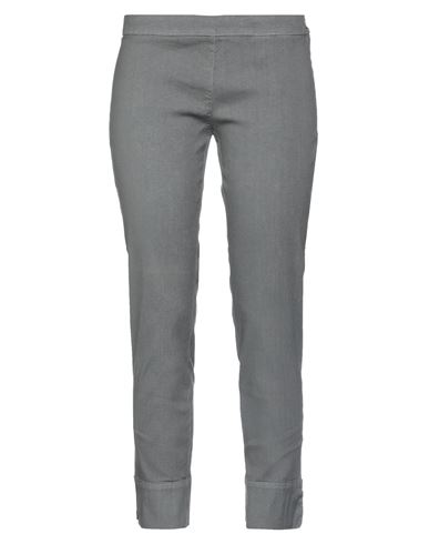 Shop 120% Lino Woman Pants Lead Size 4 Linen, Cotton, Elastane In Grey