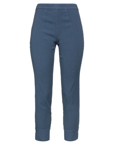 120% Lino Woman Pants Midnight Blue Size 4 Linen, Cotton, Elastane