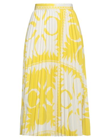 Red Valentino Woman Midi Skirt Yellow Size 6 Polyester, Cotton