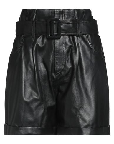 Federica Tosi Woman Shorts & Bermuda Shorts Black Size 8 Leather In Black