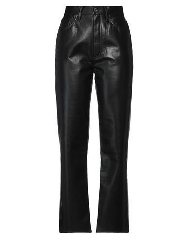 AGOLDE AGOLDE WOMAN PANTS BLACK SIZE 29 RECYCLED LEATHER, POLYURETHANE, POLYESTER, VISCOSE