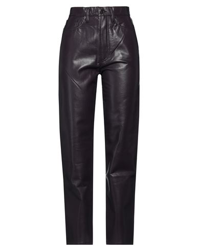 Shop Agolde Woman Pants Deep Purple Size 28 Recycled Leather, Polyurethane, Polyester, Viscose
