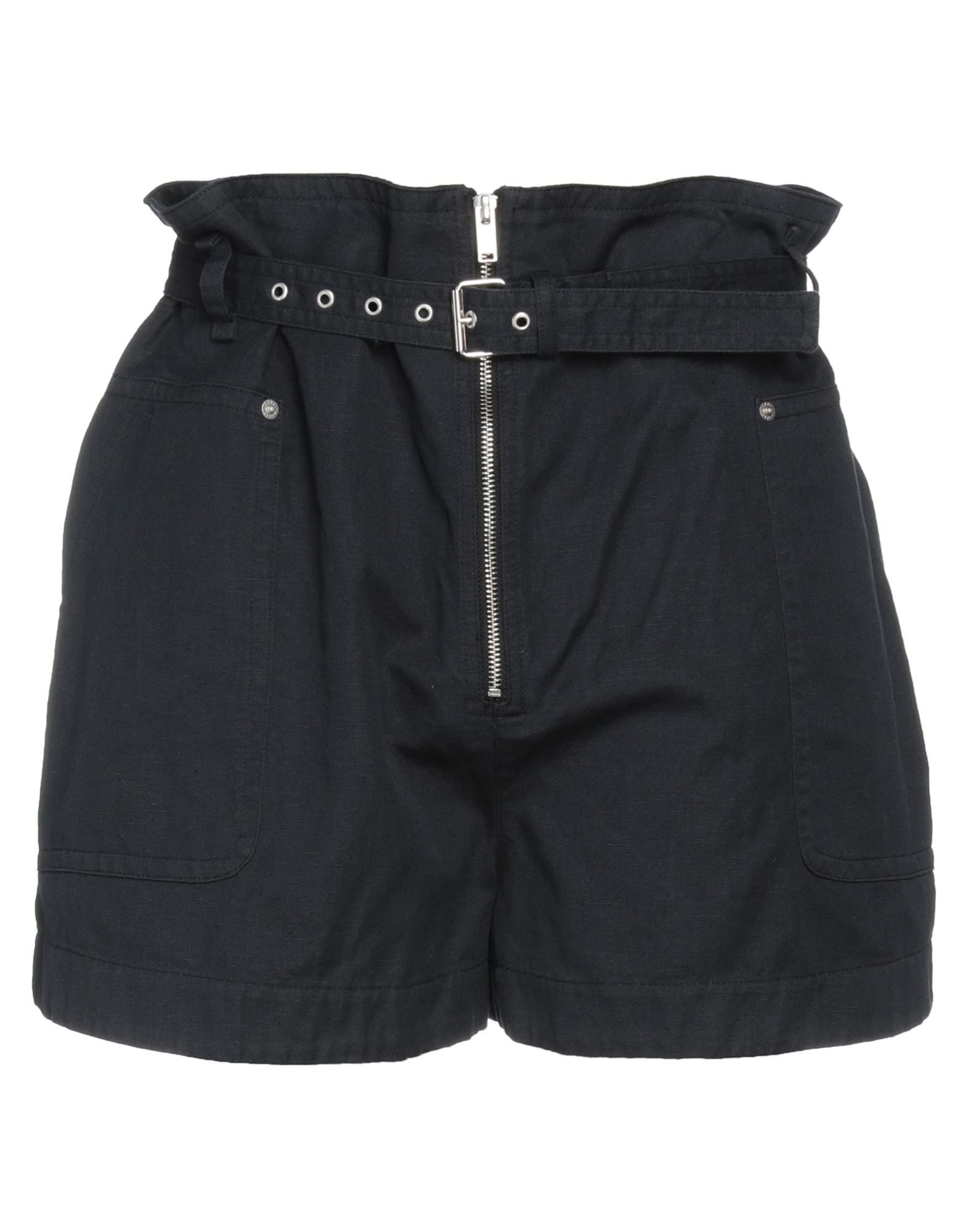 Shop Isabel Marant Étoile Marant Étoile Woman Shorts & Bermuda Shorts Black Size 6 Cotton, Linen