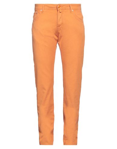 Shop Jacob Cohёn Man Pants Orange Size 35 Cotton, Elastane