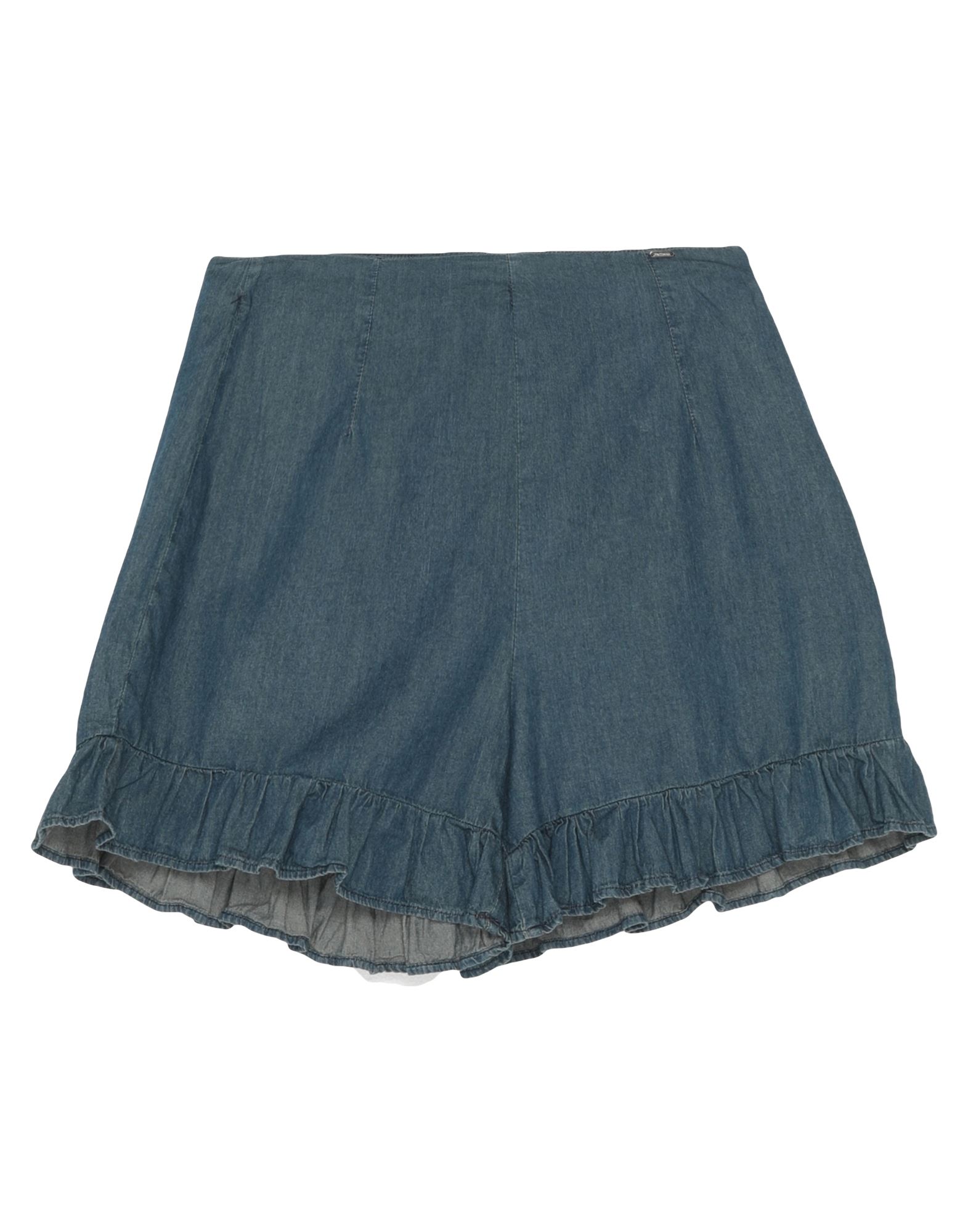 Shop Fracomina Woman Denim Shorts Blue Size 6 Tencel
