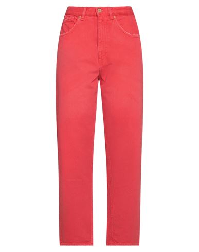 Pence Woman Denim Pants Red Size 25 Cotton