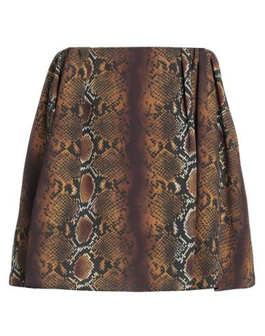 Versace Woman Mini Skirt Brown Size 6 Polyester