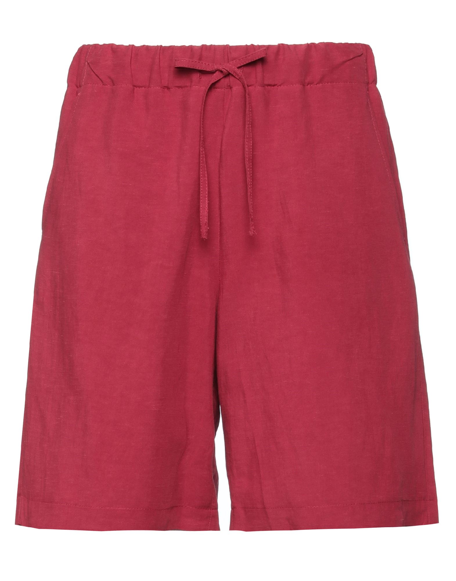 Rue Du Bac Woman Shorts & Bermuda Shorts Brick Red Size 6 Viscose, Linen