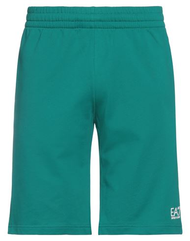 Ea7 Man Shorts & Bermuda Shorts Emerald Green Size Xl Cotton