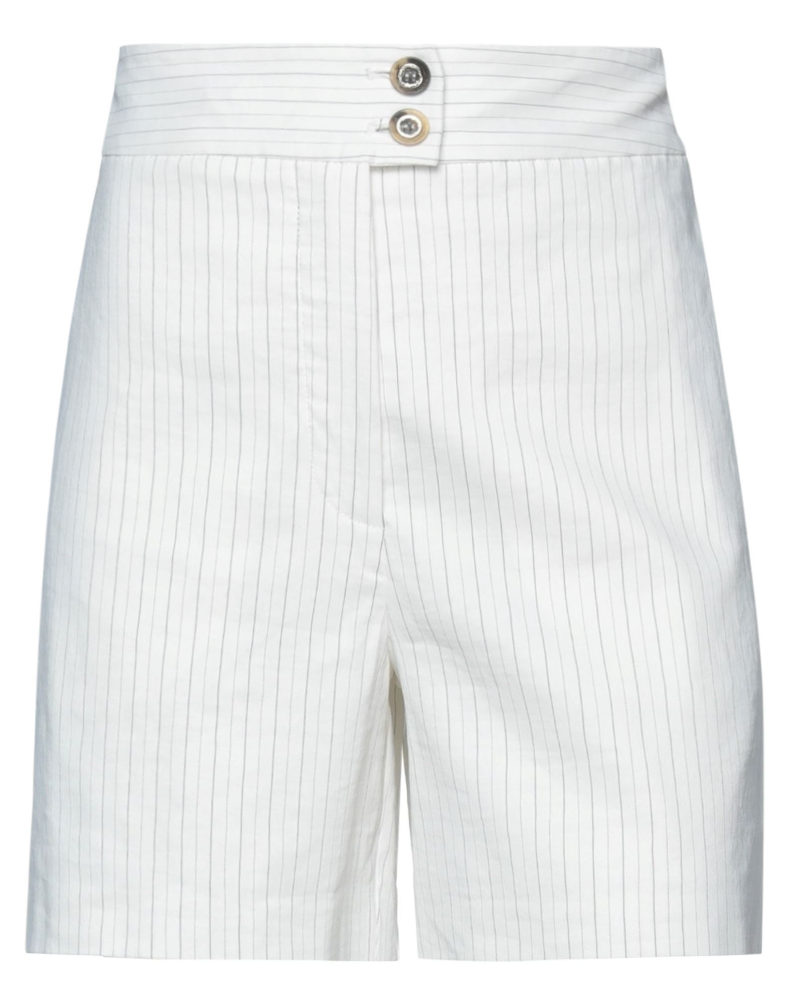 Pinko Woman Shorts & Bermuda Shorts White Size 4 Linen, Viscose, Elastane, Polyester
