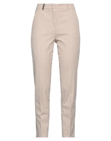 Peserico Woman Pants Khaki Size 4 Cotton, Nylon, Elastane In Beige