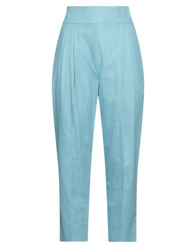 Giada Benincasa Woman Pants Turquoise Size M Cotton, Linen, Viscose, Elastane In Blue