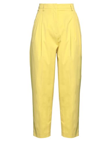Alberto Biani Woman Pants Yellow Size 4 Cotton, Elastane
