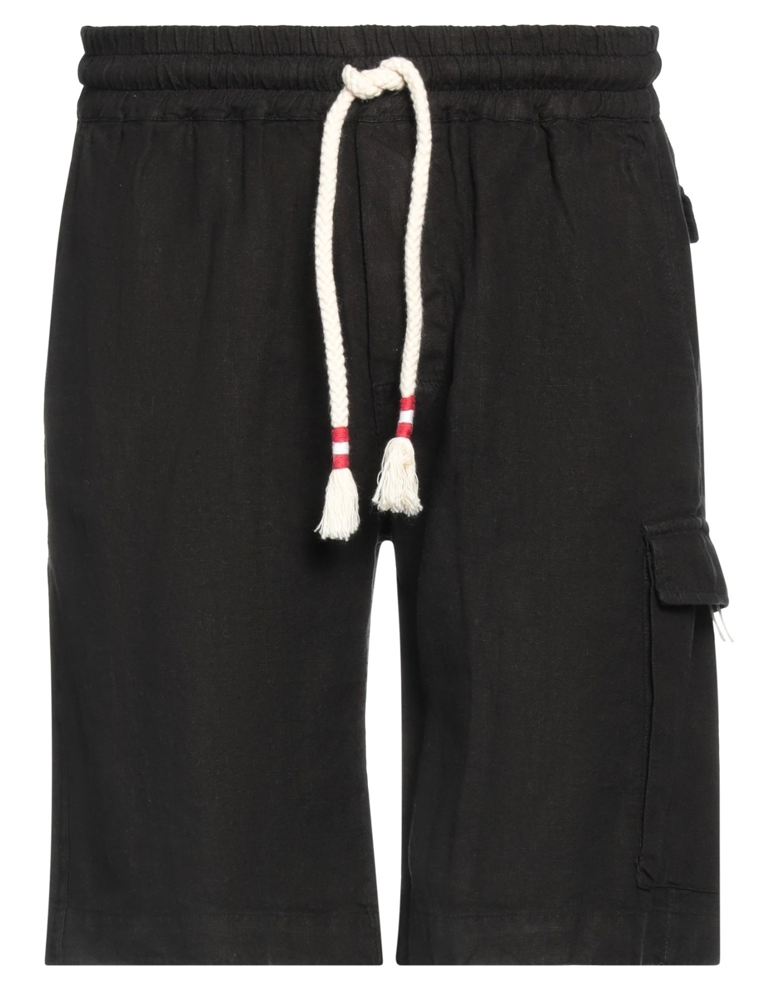 Mc2 Saint Barth Man Shorts & Bermuda Shorts Black Size L Linen