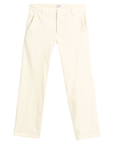 Dondup Man Pants Cream Size 38 Linen, Lyocell, Elastane In White