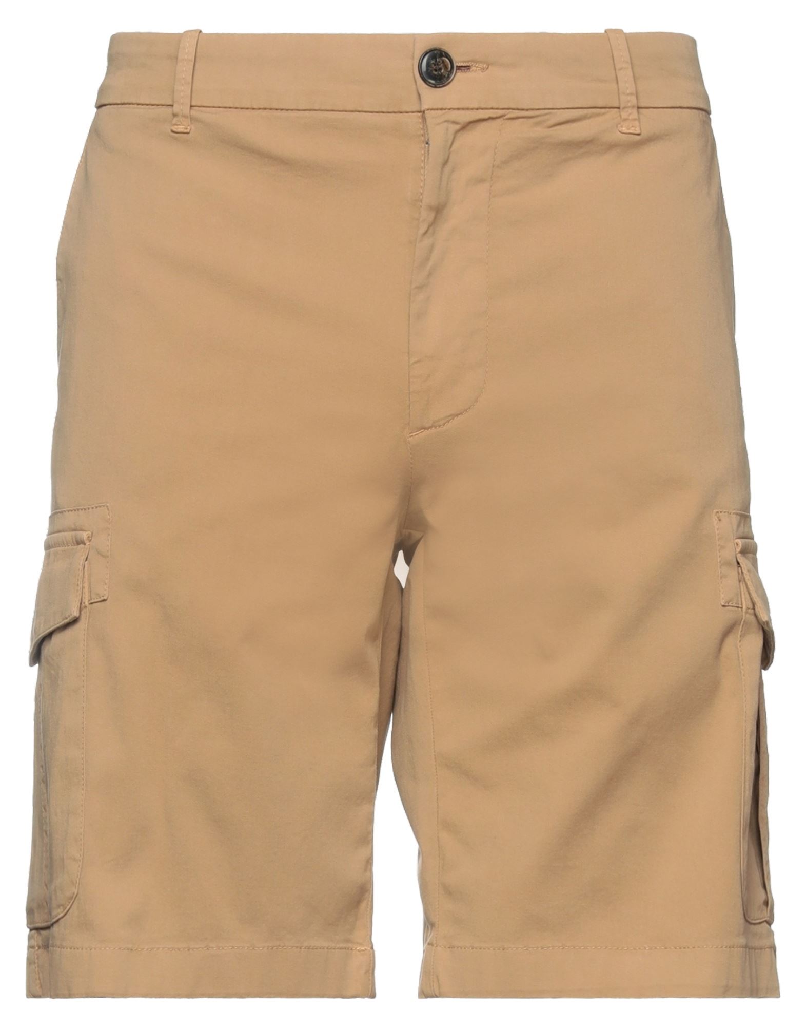 Eleventy Man Shorts & Bermuda Shorts Camel Size 29 Cotton, Elastane In Beige