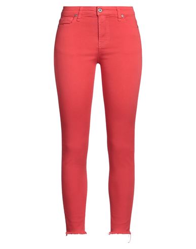 Please Woman Pants Coral Size S Cotton, Polyester, Elastane In Red