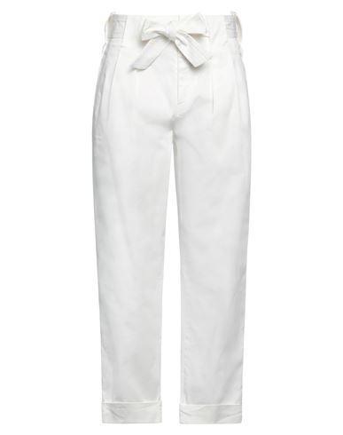 Dondup Woman Pants White Size 29 Cotton, Elastane