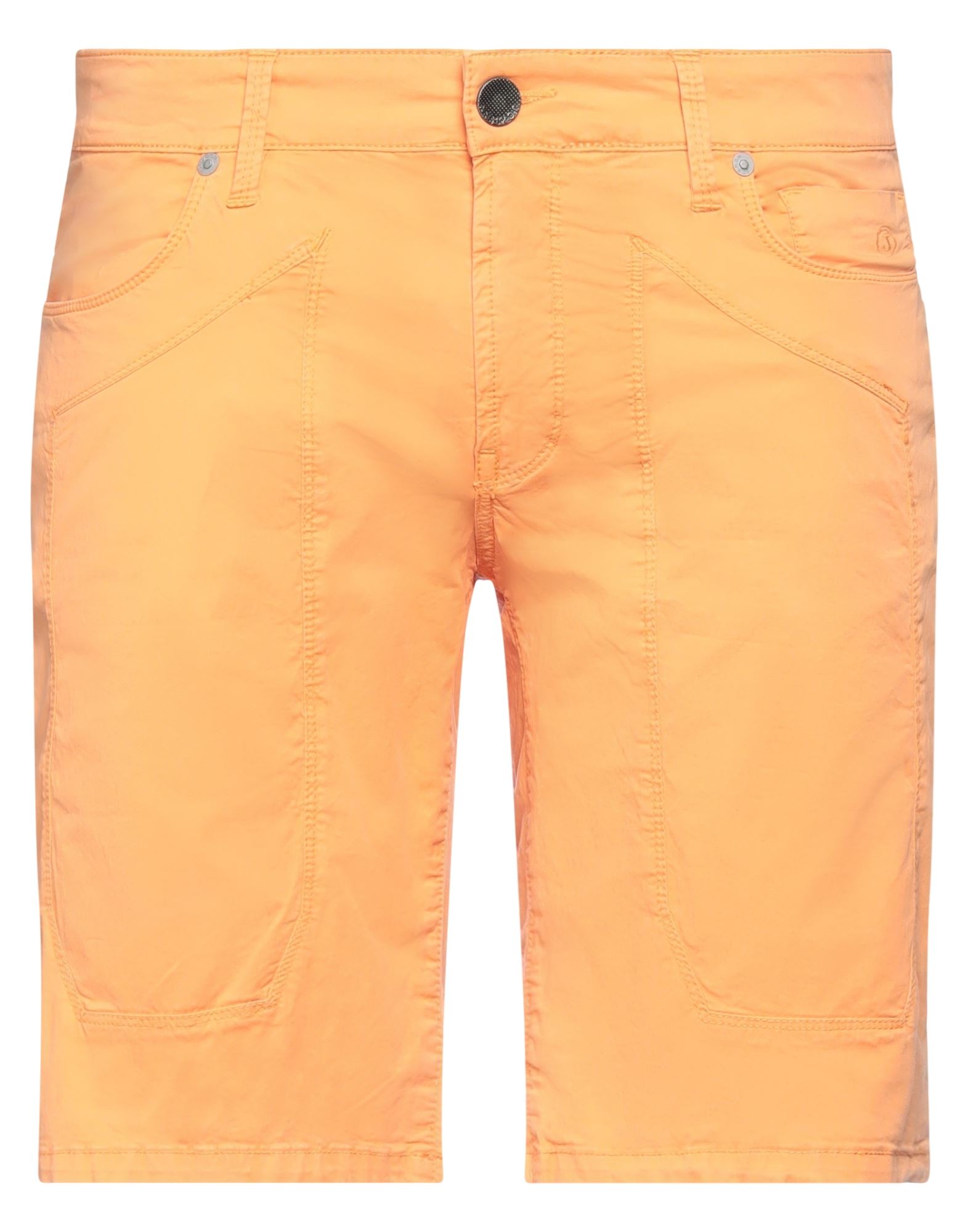 Shop Jeckerson Man Shorts & Bermuda Shorts Apricot Size 29 Cotton, Elastane In Orange