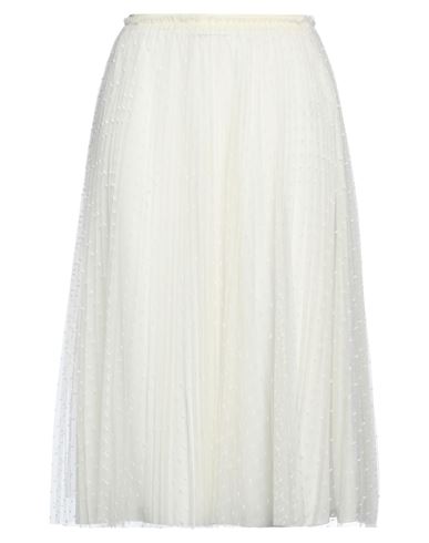 Shop Red Valentino Woman Midi Skirt Ivory Size 4 Polyester In White